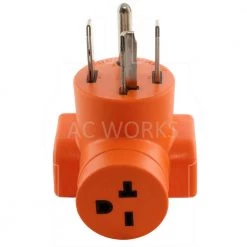 Dryer Outlet Adapter, 4-Prong Dryer 14-30P Plug to 15/20-Amp 250-Volt NEMA 6-20R HVAC/ Power Tools Adapter by AC WORKS -AC WORKS Shop orange ac works plug adapters ad1430620 1f 1000