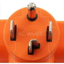 Industrial L6-20R 20 Amp 250-Volt Locking Female Connector to 4-Prong Dryer 14-30P Plug by AC WORKS -AC WORKS Shop orange ac works plug adapters ad1430l620 4f 1000