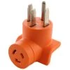 Locking Adapter 14-50P 50 Amp 125-Volt/250-Volt Range/RV/Generator Plug to L6-20R 20 Amp 250-Volt Connector by AC WORKS -AC WORKS Shop orange ac works plug adapters ad1450l620 64 1000