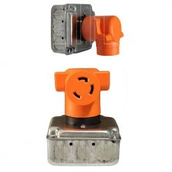 Locking Adapter Generator/ RV/ Range 14-50P Plug to L6-30R 3-Prong 30 Amp 250-Volt Locking Female Adapter by AC WORKS -AC WORKS Shop orange ac works plug adapters ad1450l630 31 1000