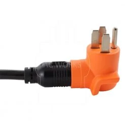 Locking Adapter Generator/ RV/ Range 14-50P Plug to L6-30R 3-Prong 30 Amp 250-Volt Locking Female Adapter by AC WORKS -AC WORKS Shop orange ac works plug adapters ad1450l630 fa 1000