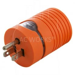 15 Amp Locking Adapter Household Plug NEMA 5-15P to Generator 4-Prong 20 Amp L14-20R with 2-Hots Bridged by AC WORKS 14 15 Amp Locking Adapter Household Plug NEMA 5-15P to Generator 4-Prong 20 Amp L14-20R with 2-Hots Bridged by AC WORKS -AC WORKS Shop orange ac works plug adapters ad515l1420 44 1000