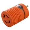 15 Amp Locking Adapter Household Plug NEMA 5-15P to Generator 4-Prong 20 Amp L14-20R with 2-Hots Bridged by AC WORKS