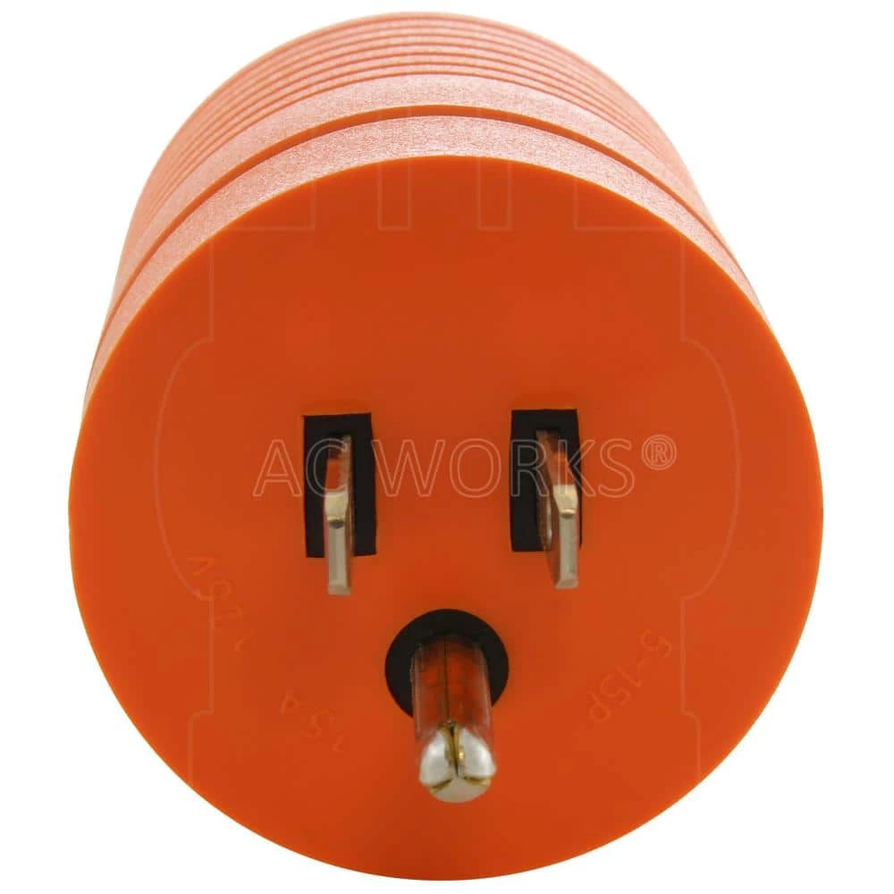 Locking Adapter Household 15 Amp 5-15P Plug to Locking 15 Amp L5-15R Female Connector by AC WORKS 5 Locking Adapter Household 15 Amp 5-15P Plug to Locking 15 Amp L5-15R Female Connector by AC WORKS - Image 3