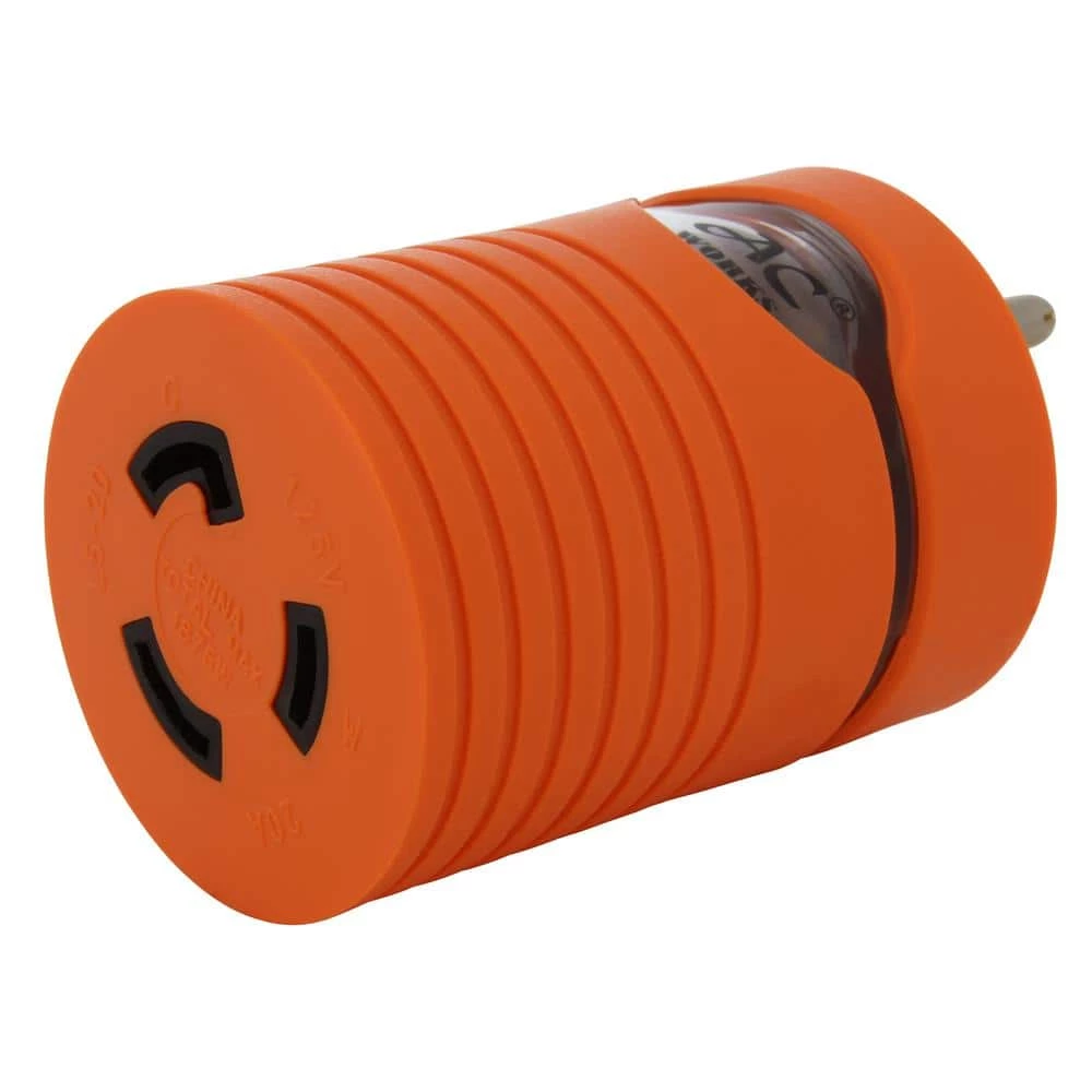 15 Amp Plug to Locking 20 Amp L5-20R Female Connector Household Locking Adapter by AC WORKS 3 15 Amp Plug to Locking 20 Amp L5-20R Female Connector Household Locking Adapter by AC WORKS