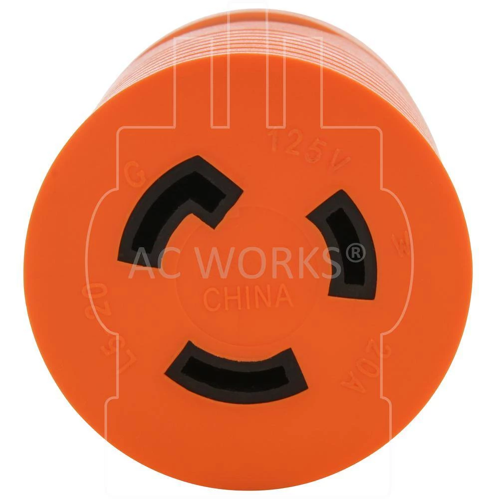 Adapter 5-20P 20 Amp Household Male Plug to Locking L5-20R Female Connectors by AC WORKS 6 Adapter 5-20P 20 Amp Household Male Plug to Locking L5-20R Female Connectors by AC WORKS - Image 4