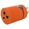 Locking Adapter L14-20P 20 Amp 4-Prong Generator Locking Plug to NEMA 6-15/20R 250-Volt 15/20 Amp T-Blade Adapter by AC WORKS -AC WORKS Shop orange ac works plug adapters adl1420620 64 1000