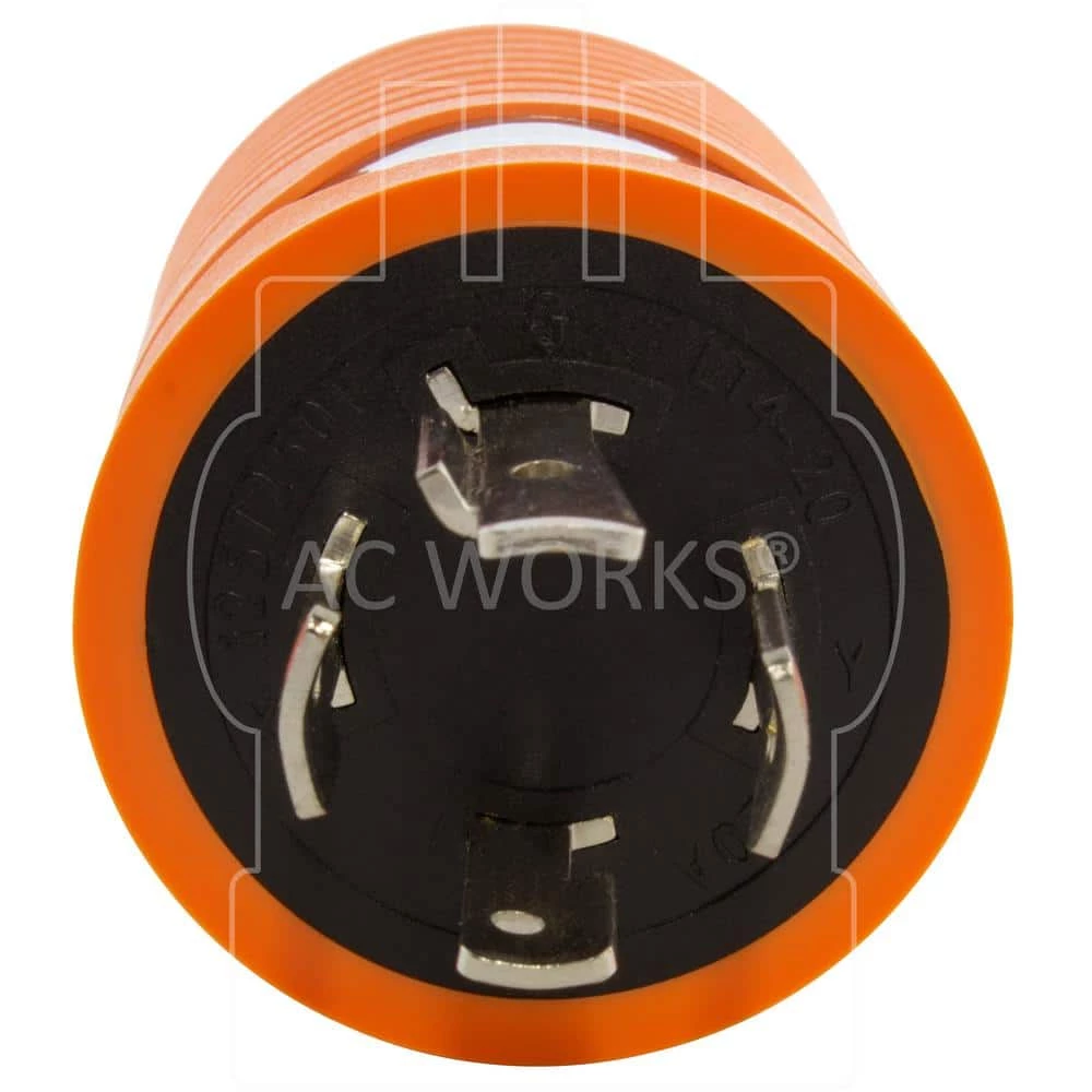 Locking Adapter 20 Amp 4-Prong L14-20P Locking Plug To L14-30R 30 Amp 4-Prong Locking Female Connector by AC WORKS 7 Locking Adapter 20 Amp 4-Prong L14-20P Locking Plug To L14-30R 30 Amp 4-Prong Locking Female Connector by AC WORKS - Image 5
