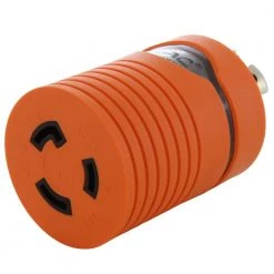 Locking Adapter L14-20P 20 Amp 125/250-Volt 4-Prong Male Plug to L5-20R 3-Prong 20 Amp 125-Volt Locking Female Connector by AC WORKS