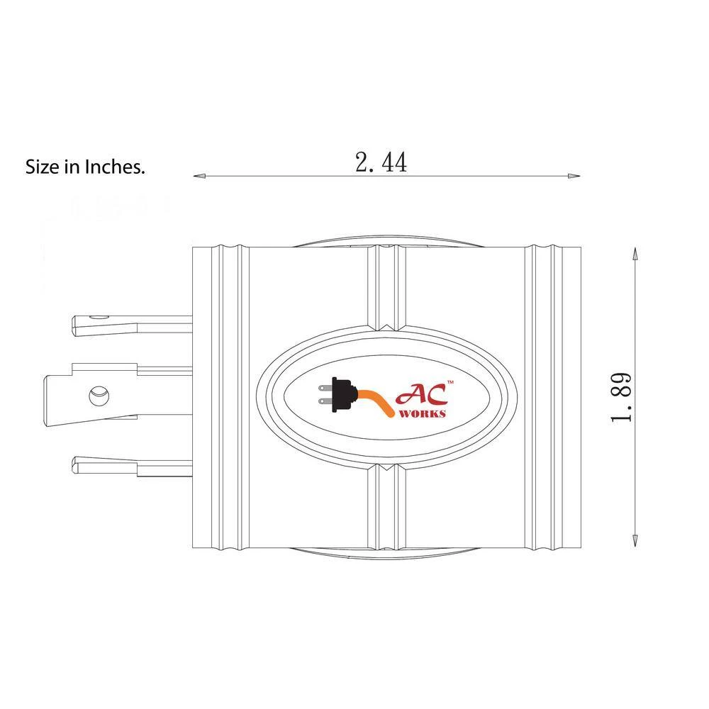 Locking Adapter 4-Prong 20 Amp 125/250-Volt NEMA L14-20P Locking Plug To L6-20R 20 Amp 250-Volt Locking Female Connector by AC WORKS 7 Locking Adapter 4-Prong 20 Amp 125/250-Volt NEMA L14-20P Locking Plug To L6-20R 20 Amp 250-Volt Locking Female Connector by AC WORKS - Image 5