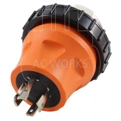 AC Connectors Adapter NEMA L14-20P 4-Prong 20 Amp Generator Locking Plug to RV/Marine 50 Amp Inlet by AC WORKS -AC WORKS Shop orange ac works plug adapters adl1420ss2 4f 1000