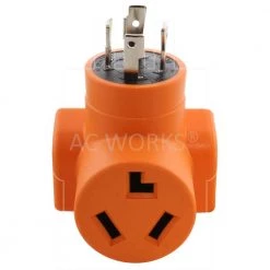 Generator to Dryer Adapter 4-Prong L14-30 30 Amp Generator Plug to 3-Prong Dryer Female Connector Adapter by AC WORKS 13 Generator to Dryer Adapter 4-Prong L14-30 30 Amp Generator Plug to 3-Prong Dryer Female Connector Adapter by AC WORKS -AC WORKS Shop orange ac works plug adapters adl14301030 44 1000