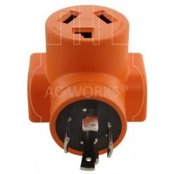 Generator to Dryer Adapter 4-Prong L14-30 30 Amp Generator Plug to 3-Prong Dryer Female Connector Adapter by AC WORKS 11 Generator to Dryer Adapter 4-Prong L14-30 30 Amp Generator Plug to 3-Prong Dryer Female Connector Adapter by AC WORKS -AC WORKS Shop orange ac works plug adapters adl14301030 4f 1000