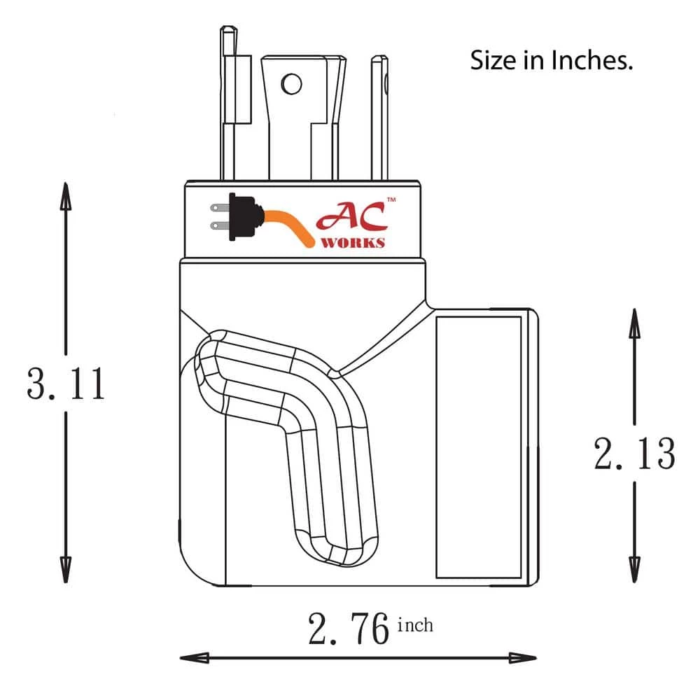 Generator to Dryer/EV Adapter 30 Amp 4-Prong L14-30P Generator Locking Plug to 4-Prong 30 Amp Dryer Female Connectors by AC WORKS 7 Generator to Dryer/EV Adapter 30 Amp 4-Prong L14-30P Generator Locking Plug to 4-Prong 30 Amp Dryer Female Connectors by AC WORKS - Image 5