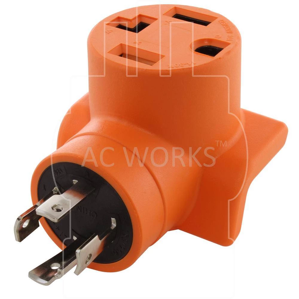 Generator to Dryer/EV Adapter 30 Amp 4-Prong L14-30P Generator Locking Plug to 4-Prong 30 Amp Dryer Female Connectors by AC WORKS 5 Generator to Dryer/EV Adapter 30 Amp 4-Prong L14-30P Generator Locking Plug to 4-Prong 30 Amp Dryer Female Connectors by AC WORKS - Image 3