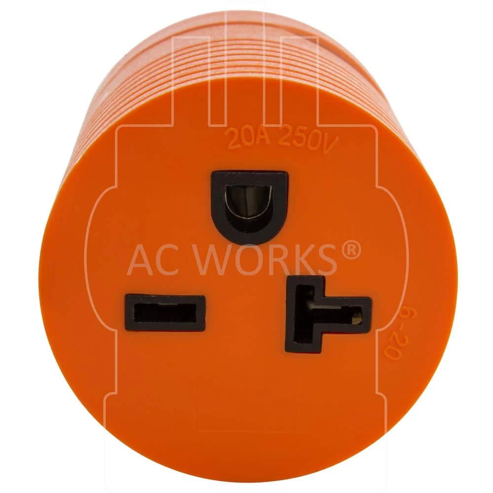 Adapter L6-20P 20 Amp 250-Volt Plug to NEMA 6-15/20R 15/20 Amp 250-Volt Connector by AC WORKS 6 Adapter L6-20P 20 Amp 250-Volt Plug to NEMA 6-15/20R 15/20 Amp 250-Volt Connector by AC WORKS - Image 4