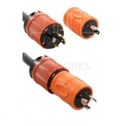 Locking Adapter L6-20P 20 Amp 250-Volt Locking Plug to 4-Prong 20 Amp L14-20R Adapter by AC WORKS -AC WORKS Shop orange ac works plug adapters adl620l1420 31 1000