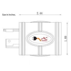 Locking Adapter L6-20P 20 Amp 250-Volt Locking Plug to 4-Prong 20 Amp L14-20R Adapter by AC WORKS -AC WORKS Shop orange ac works plug adapters adl620l1420 44 1000
