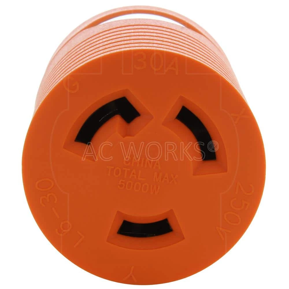 Plug Adapter L6-20P 20 Amp 250-Volt Male Plug to L6-30R 30 Amp Female Connector by AC WORKS 6 Plug Adapter L6-20P 20 Amp 250-Volt Male Plug to L6-30R 30 Amp Female Connector by AC WORKS - Image 4