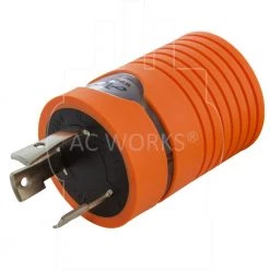 Plug Adapter L6-30P 30 Amp 250-Volt Male Plug to L6-20R 20 Amp Locking Female Connector by AC WORKS 14 Plug Adapter L6-30P 30 Amp 250-Volt Male Plug to L6-20R 20 Amp Locking Female Connector by AC WORKS -AC WORKS Shop orange ac works plug adapters adl630l620 44 1000