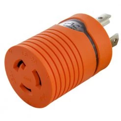 Plug Adapter L6-30P 30 Amp 250-Volt Male Plug to L6-20R 20 Amp Locking Female Connector by AC WORKS