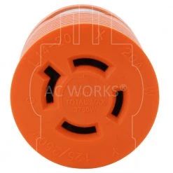 AC Connectors Adapter RV 30 Amp TT-30P Plug to 20 Amp 125/250-Volt L14-20R Female (2-Hots Bridged) Adapter by AC WORKS 12 AC Connectors Adapter RV 30 Amp TT-30P Plug to 20 Amp 125/250-Volt L14-20R Female (2-Hots Bridged) Adapter by AC WORKS -AC WORKS Shop orange ac works plug adapters adttl1420 1f 1000