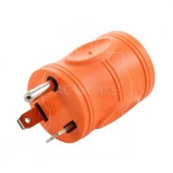 AC Connectors Generator Adapter RV 30A TT-30P to L5-20R 20A 3-Prong Locking Connector by AC WORKS -AC WORKS Shop orange ac works plug adapters adttl520 4f 1000