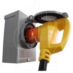 AC Connectors Generator Adapter RV 30 Amp TT-30P to L5-30R 30 Amp 3-Prong Locking Connector by AC WORKS -AC WORKS Shop orange ac works plug adapters adttl530 fa 1000