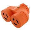 Generator V-Duo Outlet Adapter L14-20P 20 Amp 4-Prong Locking Plug to Two 20 Amp L5-20R Connectors by AC WORKS 2 Generator V-Duo Outlet Adapter L14-20P 20 Amp 4-Prong Locking Plug to Two 20 Amp L5-20R Connectors by AC WORKS -AC WORKS Shop orange ac works plug adapters advl1420l520 64 1000