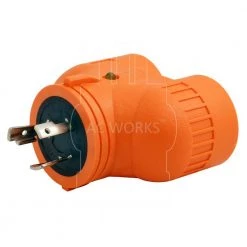 Industrial V-Duo Outlet Adapter L6-20P 20 Amp 250-Volt 3-Prong Locking Plug to (2) L6-20R 20 Amp Connectors by AC WORKS 10 Industrial V-Duo Outlet Adapter L6-20P 20 Amp 250-Volt 3-Prong Locking Plug to (2) L6-20R 20 Amp Connectors by AC WORKS -AC WORKS Shop orange ac works plug adapters advl620l620 4f 1000