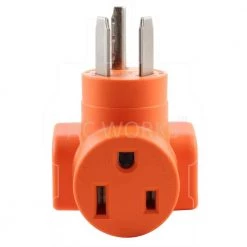 AC Connectors NEMA 10-30 3-Prong Dryer Plug to 6-50 Welder Adapter by AC WORKS 12 AC Connectors NEMA 10-30 3-Prong Dryer Plug to 6-50 Welder Adapter by AC WORKS -AC WORKS Shop orange ac works plug adapters wd1030650 1f 1000
