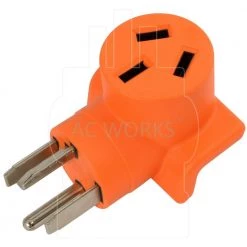 30 Amp 4-Prong 14-30P Dryer Plug to 10-50R 50 Amp 125/250-Volt Welder Adapter by AC WORKS -AC WORKS Shop orange ac works plug adapters wd14301050 1f 1000