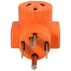 30 Amp 4-Prong 14-30P Dryer Plug to 10-50R 50 Amp 125/250-Volt Welder Adapter by AC WORKS -AC WORKS Shop orange ac works plug adapters wd14301050 4f 1000