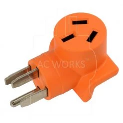 50 Amp Welder Adapter NEMA 14-50P RV/Range/Generator Male Plug to 10-50R Welder Outlet Adapter by AC WORKS -AC WORKS Shop orange ac works plug adapters wd14501050 1f 1000