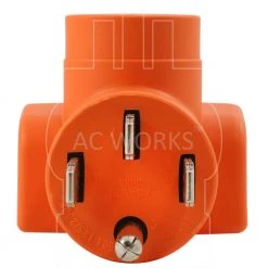 50 Amp Welder Adapter NEMA 14-50P RV/Range/Generator Male Plug to 10-50R Welder Outlet Adapter by AC WORKS -AC WORKS Shop orange ac works plug adapters wd14501050 4f 1000