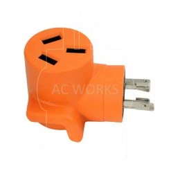 30 Amp 4-Prong L14-30P 30 Amp Generator Locking Plug to 10-50R 50 Amp 125-Volt/250-Volt Welder Adapter by AC WORKS 11 30 Amp 4-Prong L14-30P 30 Amp Generator Locking Plug to 10-50R 50 Amp 125-Volt/250-Volt Welder Adapter by AC WORKS -AC WORKS Shop orange ac works plug adapters wdl14301050 1f 1000
