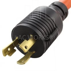 AC Connectors 1.5 ft. L6-30P 30 Amp 250-Volt Locking Plug to 6-50 Welder Connector by AC WORKS -AC WORKS Shop orange ac works plug adapters wdl630650 018 4f 1000