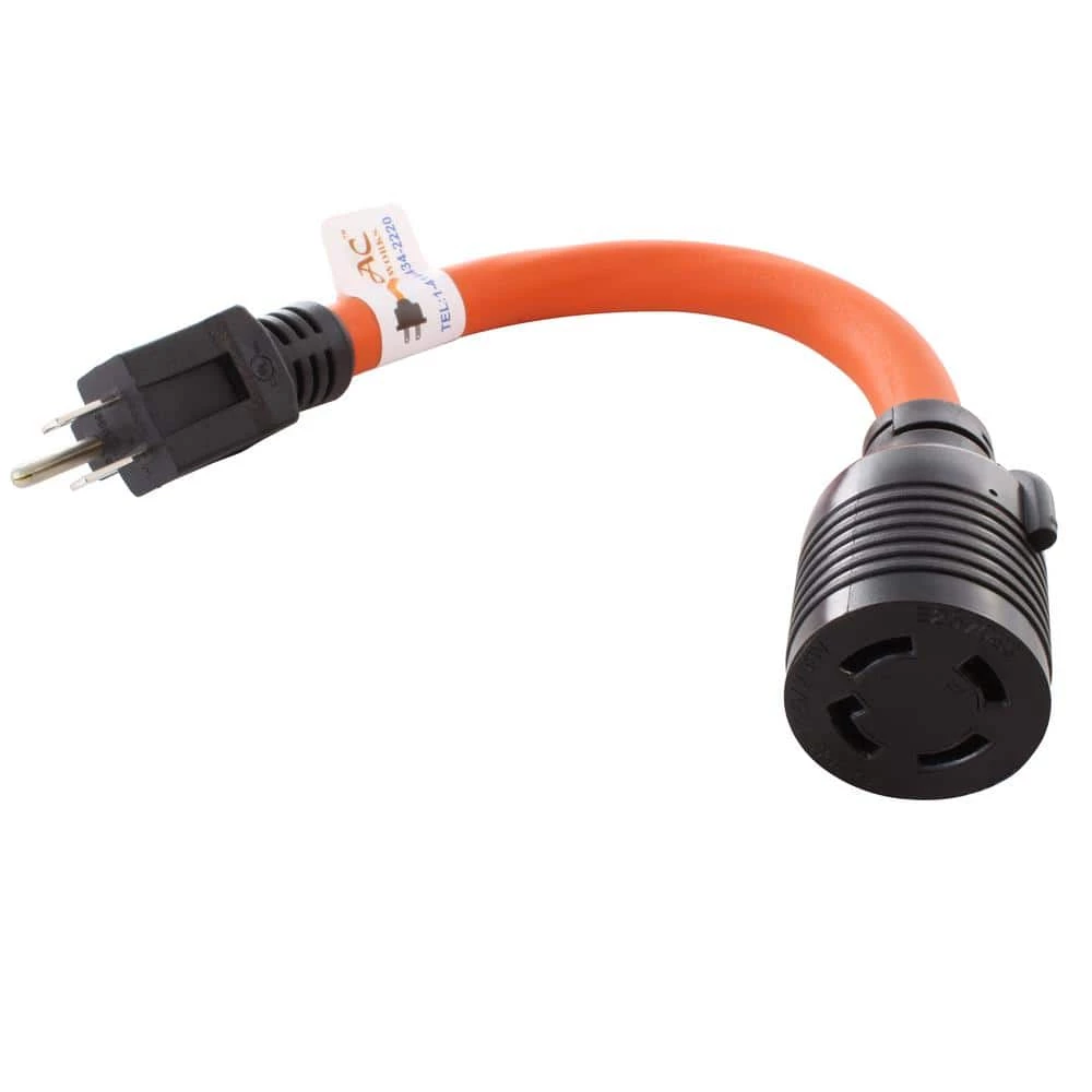 1 ft. 15 Amp Household Plug to L14-30 30 Amp 4-Prong Transfer Switch Inlet Adapter by AC WORKS 3 1 ft. 15 Amp Household Plug to L14-30 30 Amp 4-Prong Transfer Switch Inlet Adapter by AC WORKS