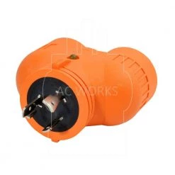 Power Tool V-Duo Outlet Adapter L5-20P 20 Amp 3-Prong Plug to Two 20 Amp L5-20R 3-Prong Outlets by AC WORKS 10 Power Tool V-Duo Outlet Adapter L5-20P 20 Amp 3-Prong Plug to Two 20 Amp L5-20R 3-Prong Outlets by AC WORKS -AC WORKS Shop orange black ac works plug adapters advl520l520 4f 1000