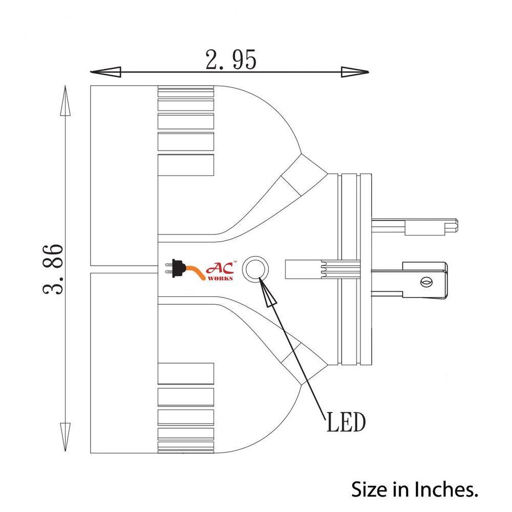 Generator V-Duo Outlet Splitter L5-30P 30 Amp 3-Prong Locking Plug to (2) L5-30R Locking Female by AC WORKS 7 Generator V-Duo Outlet Splitter L5-30P 30 Amp 3-Prong Locking Plug to (2) L5-30R Locking Female by AC WORKS - Image 5