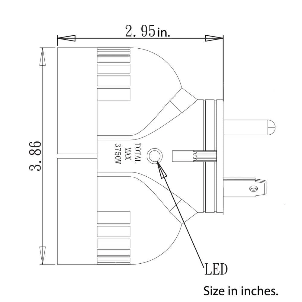 Generator V-Duo Outlet Adapter TT-30P RV 30 Amp Plug to (2) 15/20 Amp Household Connectors by AC WORKS 7 Generator V-Duo Outlet Adapter TT-30P RV 30 Amp Plug to (2) 15/20 Amp Household Connectors by AC WORKS - Image 5