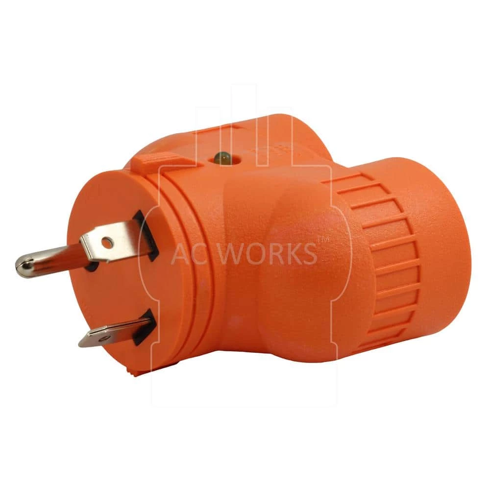 Generator V-Duo Outlet Adapter TT-30P RV 30 Amp Plug to (2) 15/20 Amp Household Connectors by AC WORKS 5 Generator V-Duo Outlet Adapter TT-30P RV 30 Amp Plug to (2) 15/20 Amp Household Connectors by AC WORKS - Image 3