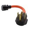 10/3 STW 1 ft. 14-30P 30 Amp 4-Prong Dryer Plug to 6-15/20R 20 Amp 250-Volt T Blade Connector by AC WORKS
