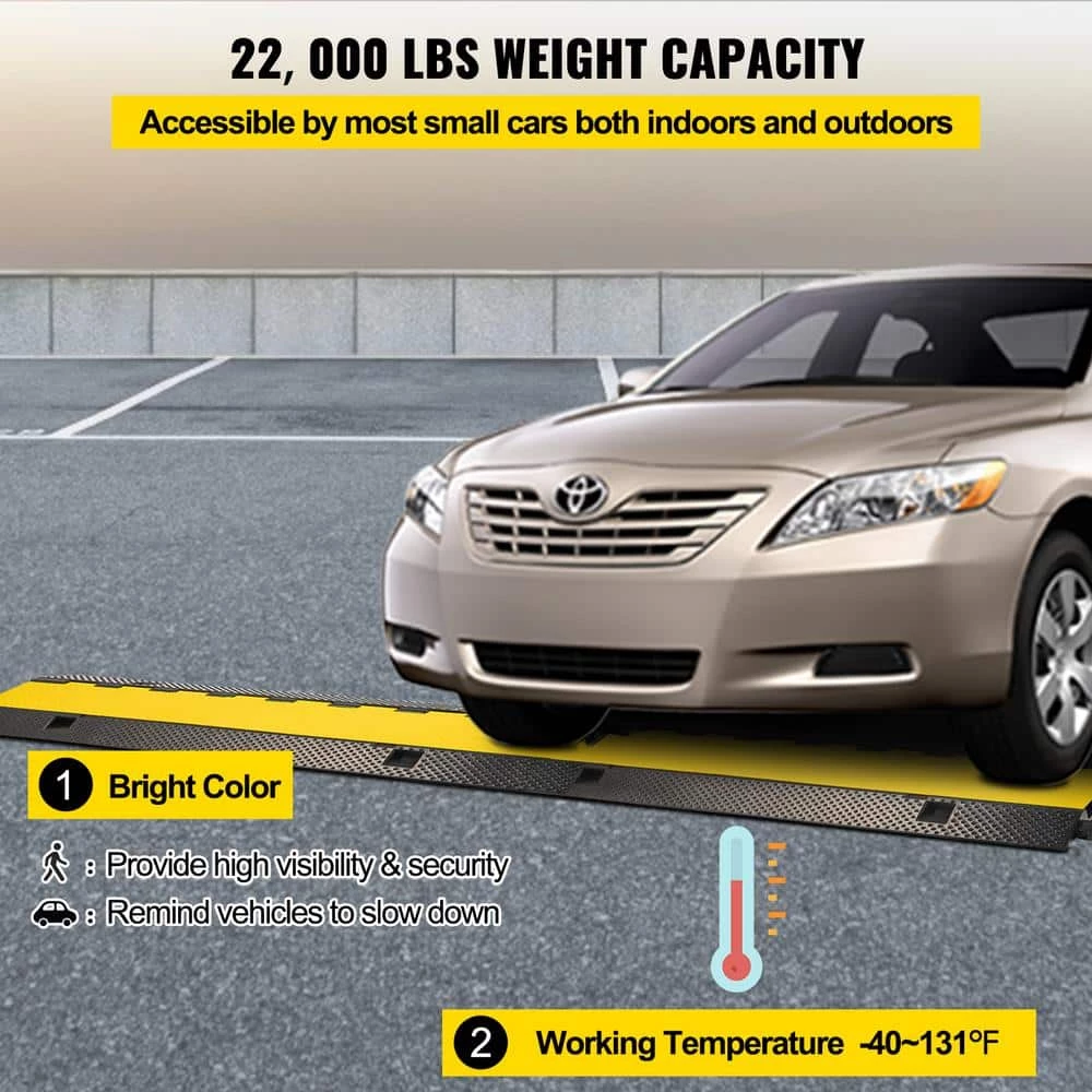 40.5 in. x 12 in. x 2.2 in. Clamshell Cable Organizer 3-Channel Speed Bump 22,000 lbs. Load Cable Protector Ramp, 1-Pack by VEVOR 6 40.5 in. x 12 in. x 2.2 in. Clamshell Cable Organizer 3-Channel Speed Bump 22,000 lbs. Load Cable Protector Ramp, 1-Pack by VEVOR - Image 4