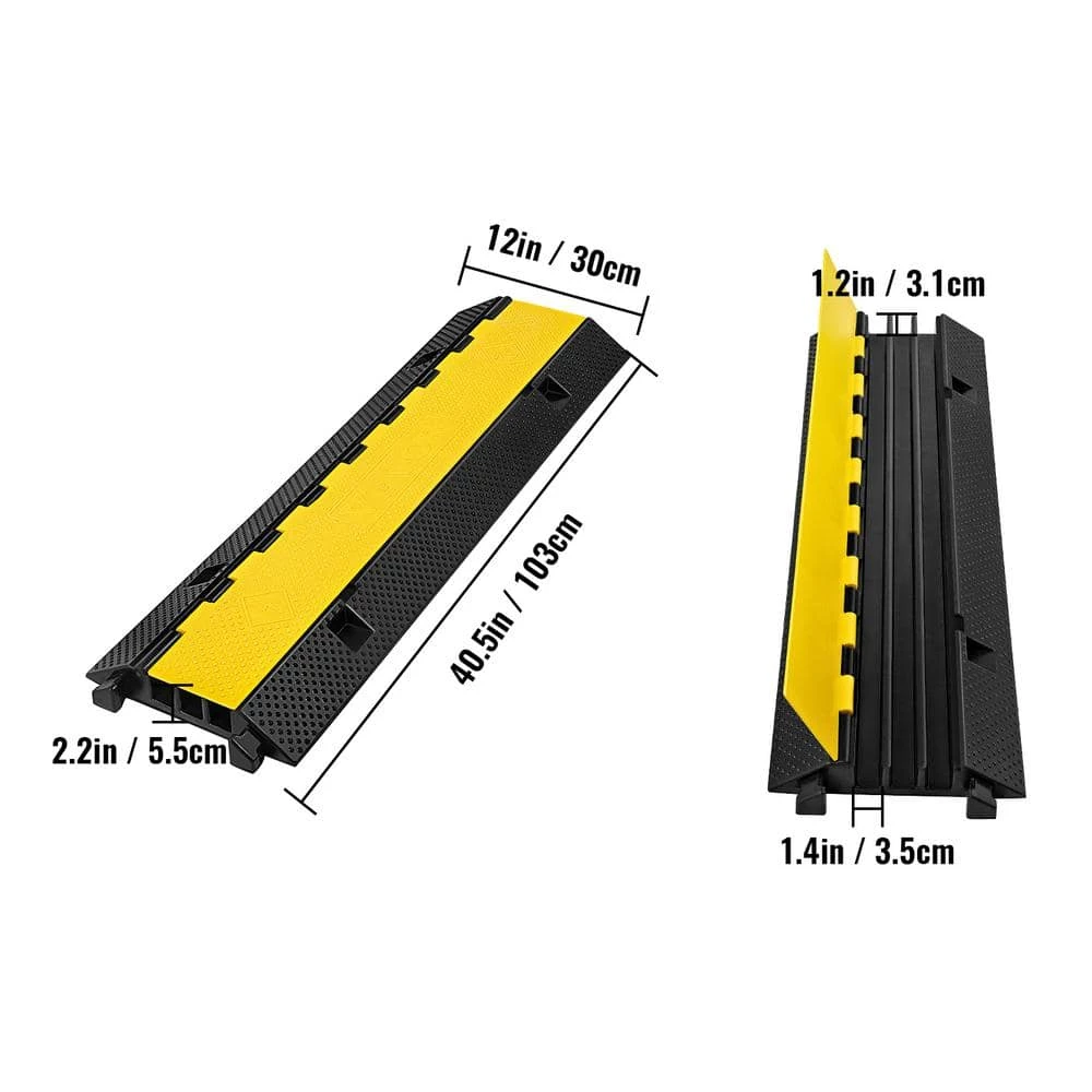 40.5 in. x 12 in. x 2.2 in. Clamshell Cable Organizer 3-Channel Speed Bump 22,000 lbs. Load Cable Protector Ramp, 1-Pack by VEVOR 9 40.5 in. x 12 in. x 2.2 in. Clamshell Cable Organizer 3-Channel Speed Bump 22,000 lbs. Load Cable Protector Ramp, 1-Pack by VEVOR - Image 7