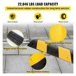 35.4 in. x 11.8 in. x 2.4 in. Cable Organizer 2-Channel Speed Bump 22,046 lbs. Load Cable Protector Ramp, 1-Pack by VEVOR -AC WORKS Shop vevor cable organizers gxb1g3ftzhhxwjsd1v0 1f 1000