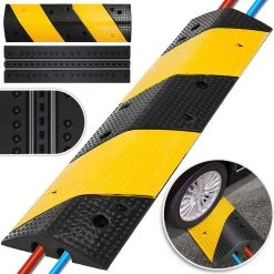 35.4 in. x 11.8 in. x 2.4 in. Cable Organizer 2-Channel Speed Bump 22,046 lbs. Load Cable Protector Ramp, 1-Pack by VEVOR