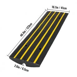 48.4 in. x 16.1 in. x 2.6 in. Speed Bump 1-Channel Rubber Curb Ramps, 1-Pack by VEVOR -AC WORKS Shop vevor cable organizers gxb1g48x16x2 5yc1v0 76 1000