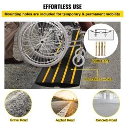 48.4 in. x 16.1 in. x 2.6 in. Speed Bump 1-Channel Rubber Curb Ramps, 1-Pack by VEVOR -AC WORKS Shop vevor cable organizers gxb1g48x16x2 5yc1v0 fa 1000