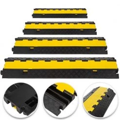 40.5 in. x 10 in. x 2 in. Clamshell Cable Organizers 2-Channel Speed Bump 22,000 lbs. Load Cable Protector Ramp, 4-Pack by VEVOR
